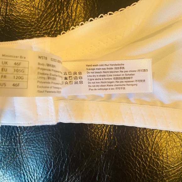 Delimira bra women white minimizer bra sz# 46F NWT - Picture 10 of 11
